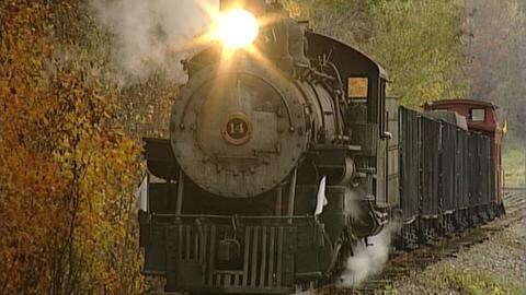 Ein Güterzug mit der Lok 14 auf dem Weg durch die Alleghenies in Richtung Orbisonia. Das späte 19. Jahrhundert lässt grüßen.
