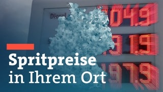 Eine Anzeigetafel mit den aktuellen Benzin- und Dieselpreisen