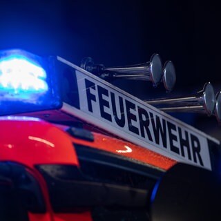 Ein Feuerwehr-Martinshorn in der Nacht. Am Schemelsberg in Erlenbach gab es wieder einen Brand.