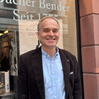 Stefan Heeg in der Mannheimer Buchhandlung "Bücher Bender"