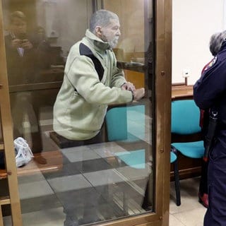 Stephen Hubbard in einem vom Pressedienst des Moskauer Stadtgerichts aufgenommenen und veröffentlichten Video.