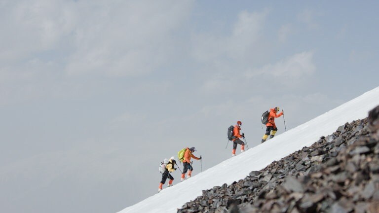 Bergsteiger auf dem Mustagh Ata in China