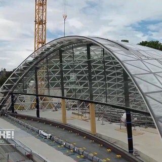 Der Eingang des neuen Stuttgarter Hauptbahnhofs