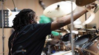 Proben beim SWR NEWJazz Meeting 2021 mit der Vibrafonistin Sasha Berliner