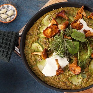 Frittata mit Spinat und Kräuter-Pfifferlingen