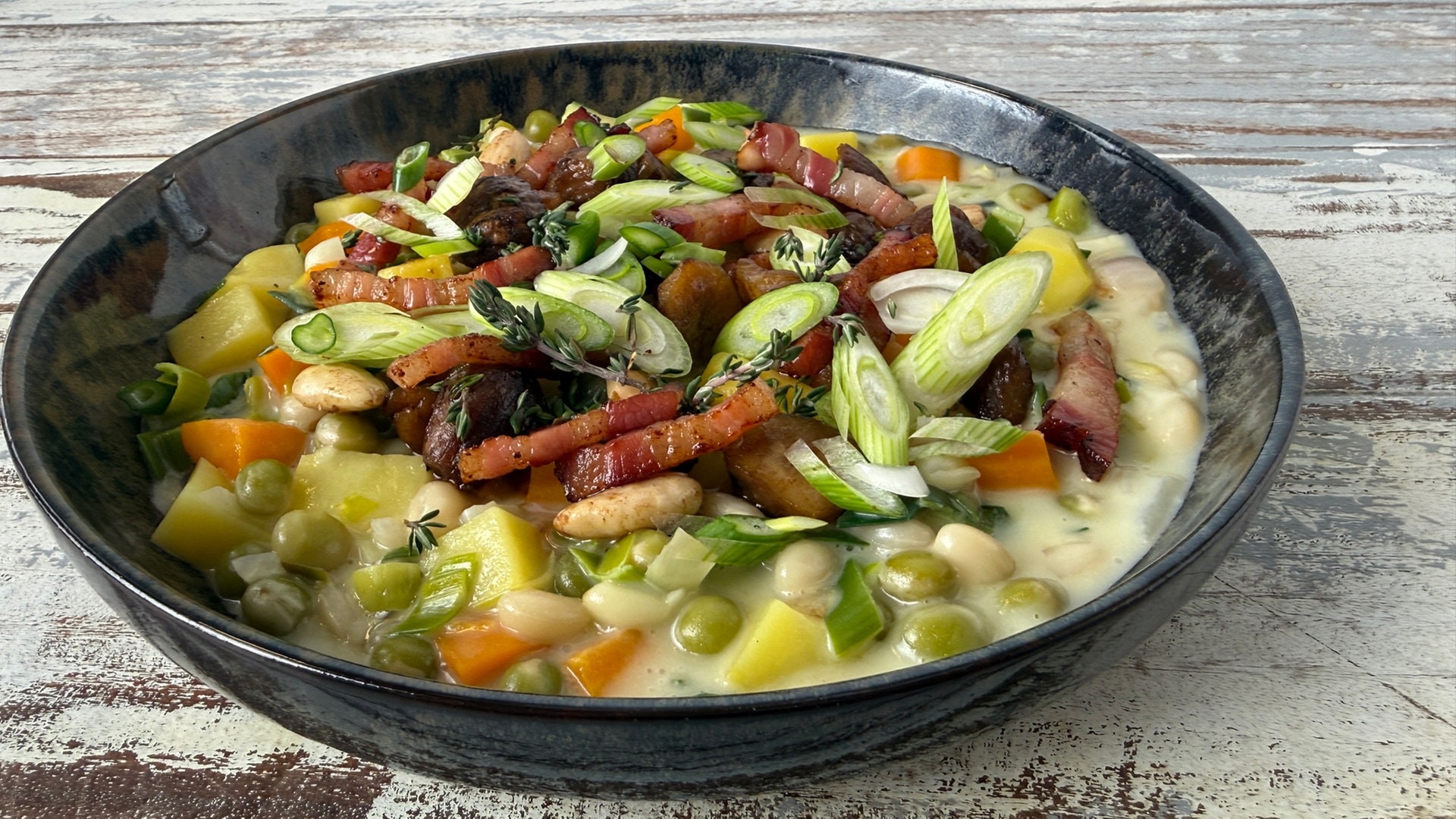 Bohnen-Kartoffeleintopf mit Maronen-Mix
