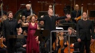 Von links: Maximilian Schmitt, Johanni van Oostrum, François-Xavier Roth, Mika Kares