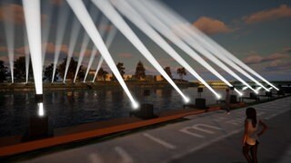 Ein klanglicher wie visueller Höhepunkt des Rahmenprogramms für das Deutsche Musikfest sind die "Sound Bridges", die mit Licht und Sound die beiden Donauufer in Verbindung bringen.