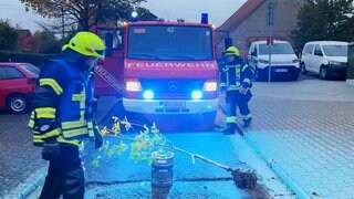 Für die Baumpflanz-Challenge drehen die Feuerwehren kleine Videos. Sie denken sich einen Rettungseinsatz für ihren neuen Baum aus. In Winterbach liegt der Baum auf der Straße und die Feuerwehrleute rücken mit Blaulicht an. 