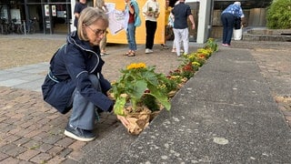Die 47 Blumen stehen für 47 Hitzetote in Kaiserslautern. 