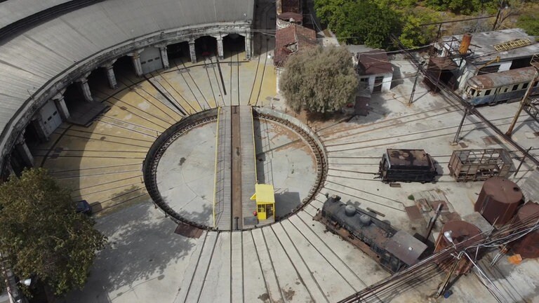 Das im Entstehen begriffene Eisenbahnmuseum Athen