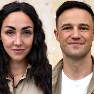 Tierschützer Michi und Marc Schreiber blicken beide in die Kamera.