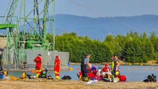 Großeinsatz für Feuerwehr, DLRG und Rettungsdienst am Baggersee in Kehl-Kork