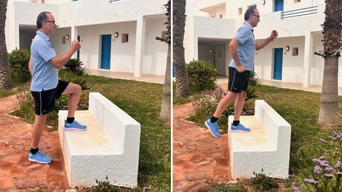 Hoch und runter auf einer Erhöhung
