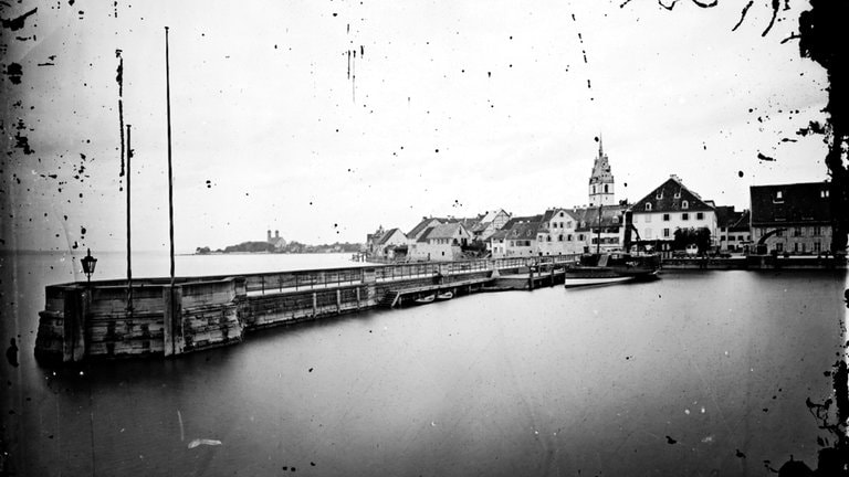 Der Hafen von Friedrichshafen im 19. Jahrhundert.
