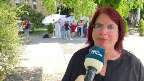 Die GEW-Vorsitzende Monika Stein in Stuttgart