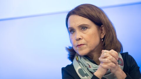 Petra Olschowski (Bündnis 90Die Grünen), Wissenschaftsministerin von Baden-Württemberg, nimmt an der Landespressekonferenz Baden-Württemberg teil (Archivbild)