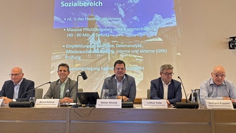 Die Expertenkommission bei der Vorstellung der Ergebnisse im Rathaus Baden-Baden.