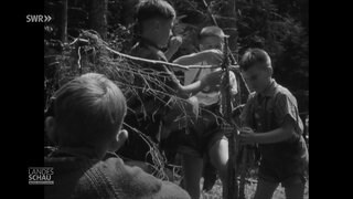 Kinder spielen im Wald