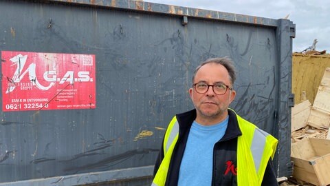 Harald Klöden, Chef der Recyclingfirma G.A.S auf der Friesenheimer Insel in Mannheim