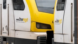 Zug von bwegt. Detailansicht. Symbolbild.