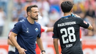 Ralf Kettemann (links) und Laurin Ulrich vom SC Paderborn
