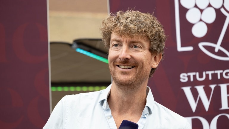 Comedian Jochen Prang am Dienstag (26.8). beim Weindorf-Treff Stuttgart 2026.