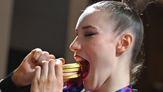 Darja Varfolomeev (Deutschland) WM Medaillen, Gold, Siegerehrung Frankfurt am Main