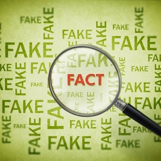 Lupe findet das Wort "Fact" in einer Anhäufung des Wortes "Fake": Desinformation begegnet uns fast täglich, oft steckt eine politische Agenda dahinter. Faktencheck-Redaktionen verbreiten Richtigstellungen und auch wir können Fake News entlarven. Wie?