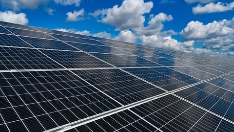 Solarmodule in einem Solarpark (Symbolbild)