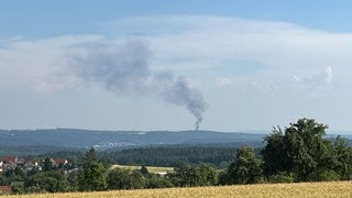 In Mosbach ist ein Silo auf einer Deponie in Brand geraten 