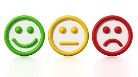 3 Smileys: lachend - neutral - verärgert: Satire spaltet seit jeher, die Eigenheiten des Internets sorgen dafür, dass es oft schwer ist, Ironie und Humor zu erkennen.