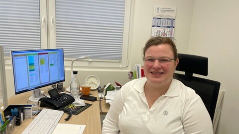 Die Hausärztin Alexandra Lehnen in ihrem Büro.