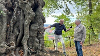 SWR-Reporter Johannes Riedel im Gespräch mit Erich Lamers vom Landkreis Biberach.