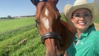 Reiterin Leonie Maurer und ihr Quarter Horse "Chance"
