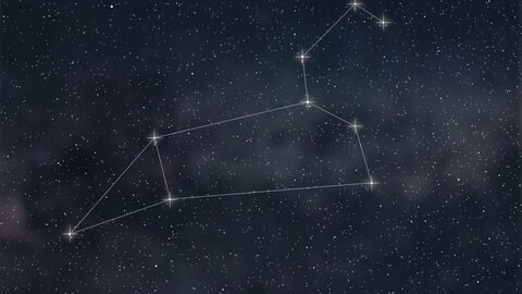 Sternbild Löwe am Nachthimmel