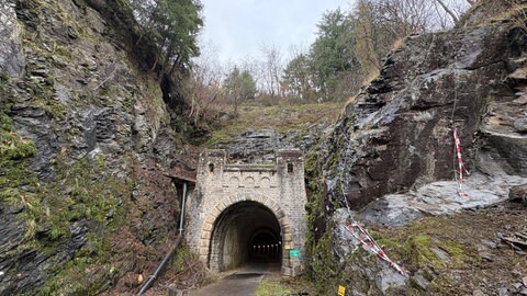 Der neue Klettersteig in Neuerburg führt auf fünf Passagen unter anderem über den ehemaligen Eisenbahntunnel.