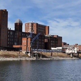 Hafenrundfahrt mit dem Zug durch den Mannheimer Industriehafen.