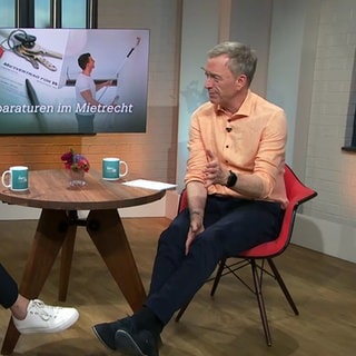 Moderator Martin Seidler mit Fachanwältin Katharina von Morstein