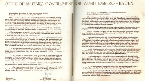 Die Urkunde der Militärregierung aus dem Jahr 1949