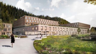Zu sehen ist der Architektenentwurf des geplanten Zentralklinikums im Zollernalbkreis. Architektenentwurf Nickl & Partner
