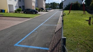 Diese Markierungen in einer Privatstraße in Zweibrücken wurden mittlerweile von der Stadt entfernt.