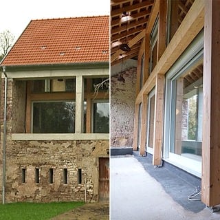 Ein neues Haus wurde in eine alte Scheune hinein gebaut