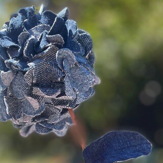 Hortensienblüten aus Jeans