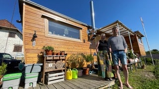 Jens Schäfer und Sonja Guglielmoni wohnen in einem Tiny House in Bühl-Eisental 