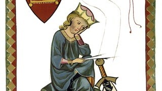 Historischer Stich, Portrait, Walther von der Vogelweide, 1170 - 1230, der bedeutendste deutschsprachige Lyriker des Mittelalters