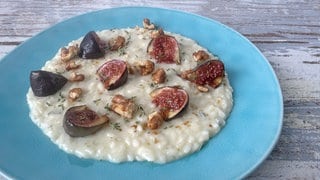 Risotto mit Feigen und Blauschimmelkäse