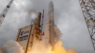 Start der ESA Rakete Ariane 6 2024 vom Weltraumbahnhof Kourou.