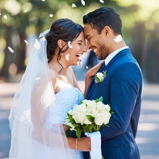 Verliebtes glückliches Brautpaar: Um Hochzeiten ist ein regelrechter Hype entstanden. Wer heute heiratet, möchte das oft groß inszenieren. Das öffentliche Liebesbekenntnis und die Sehnsucht nach privatem Glück sind für viele Paare sehr wichtig.