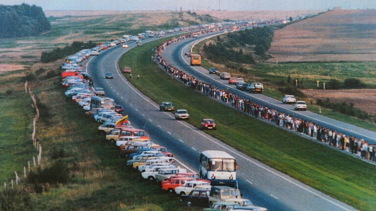 Bis zu 2 Millionen Menschen haben am 23. August 1989 an der Menschenkette durch alle drei baltischen Länder teilgenommen
